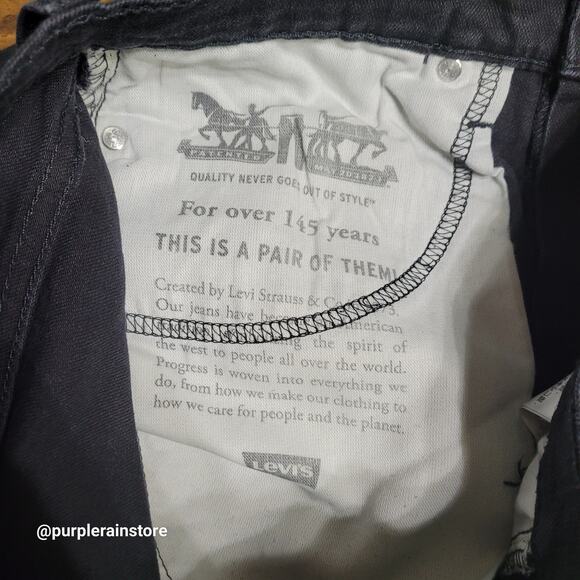 Levi's Jeans 30x32 Measures 32x32 Relaxed Straight 559 Black Stretch Denim - Picture 4 of 12